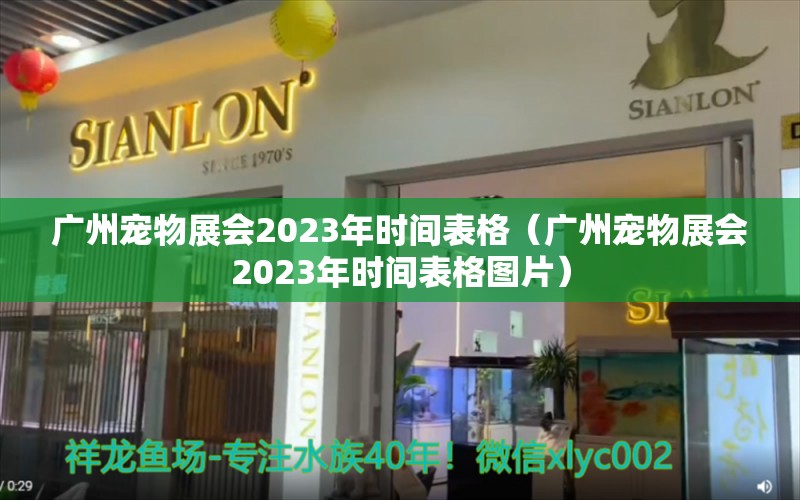 广州宠物展会2023年时间表格（广州宠物展会2023年时间表格图片）