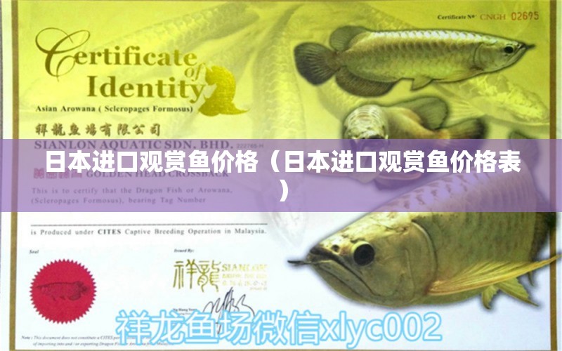 日本进口观赏鱼价格（日本进口观赏鱼价格表）