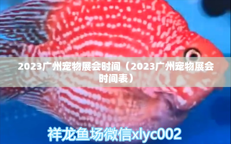 2023广州宠物展会时间（2023广州宠物展会时间表）
