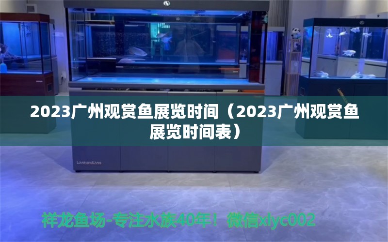2023广州观赏鱼展览时间（2023广州观赏鱼展览时间表）