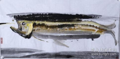 金龙鱼水墨画：金龙鱼水墨画的基本画法 龙鱼百科 第2张