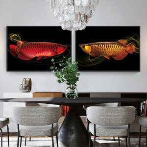 侧灯怎么放龙鱼不掉眼：在餐厅挂一幅龙鱼画时需要考虑到风水学中的种种讲究和忌讳