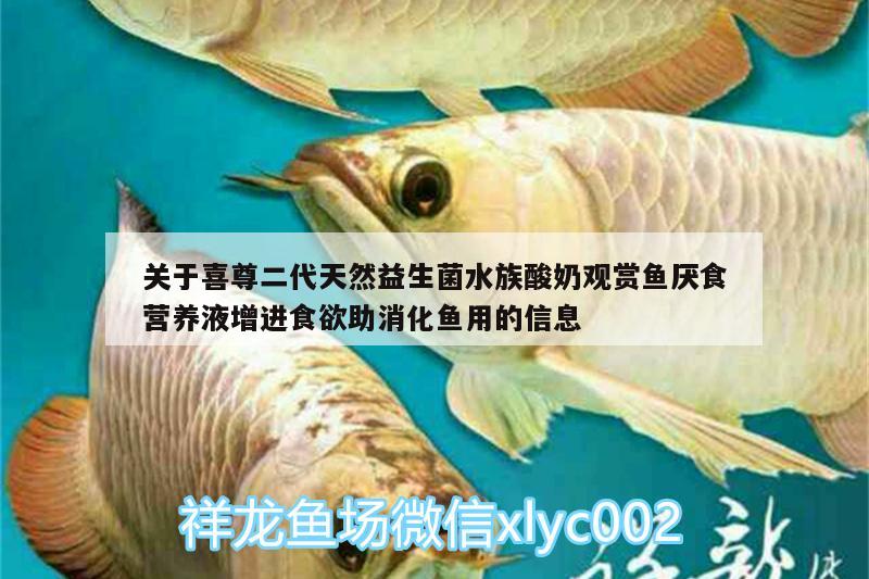关于喜尊二代天然益生菌水族酸奶观赏鱼厌食营养液增进食欲助消化鱼用的信息 广州水族器材滤材批发市场